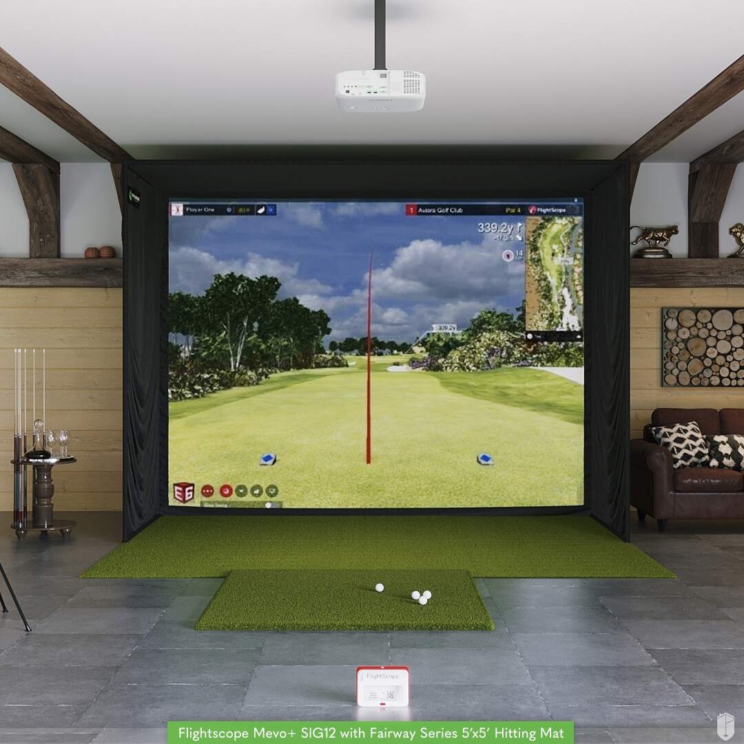 Shop Indoor Golf FlightScope Mevo+ SIG12 Golf Simulator Package