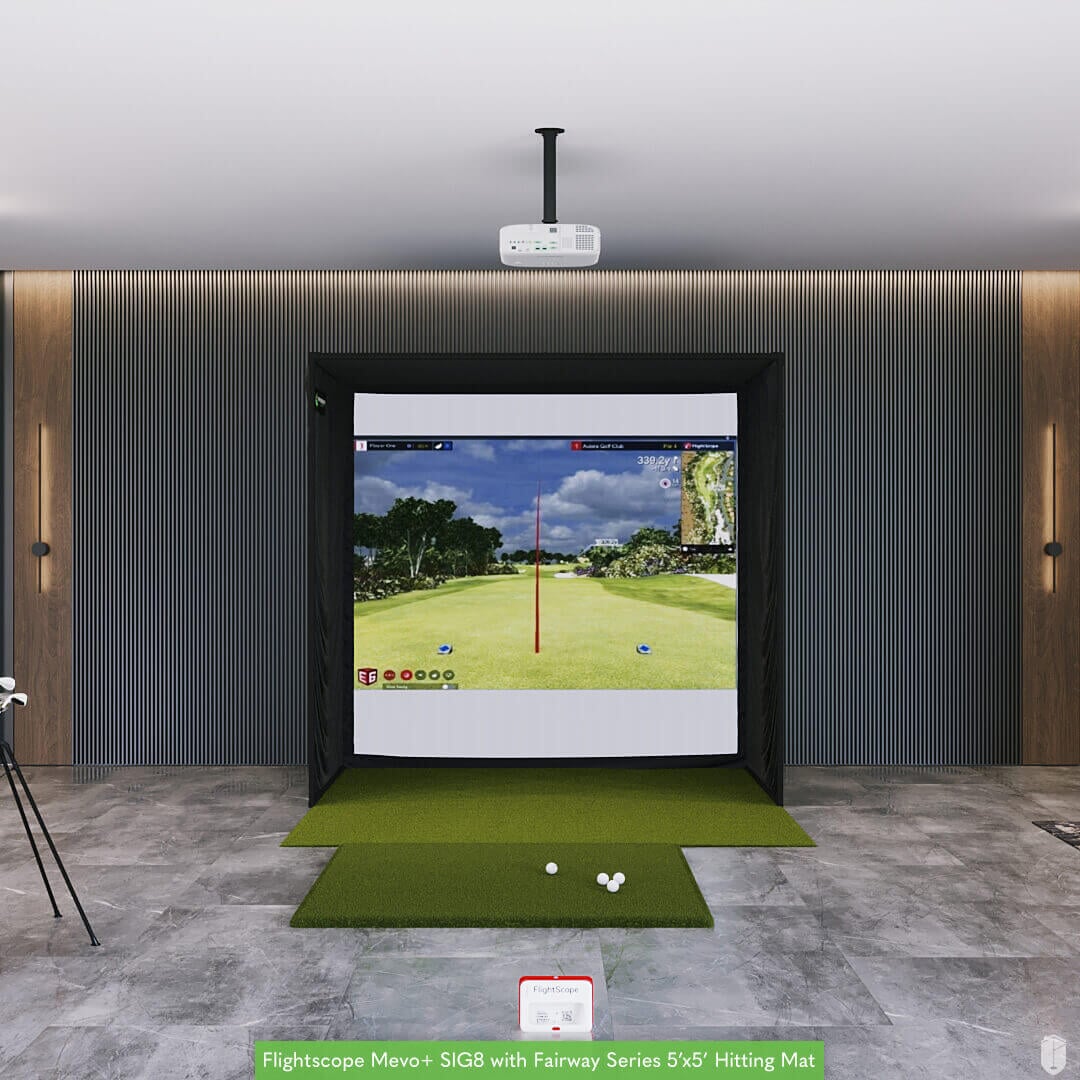 Shop Indoor Golf FlightScope Mevo+ SIG8 Golf Simulator Package