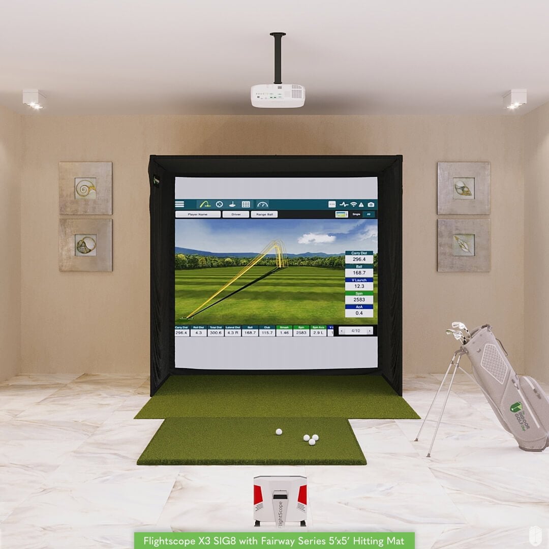 Shop Indoor Golf FlightScope X3 SIG8 Golf Simulator Package