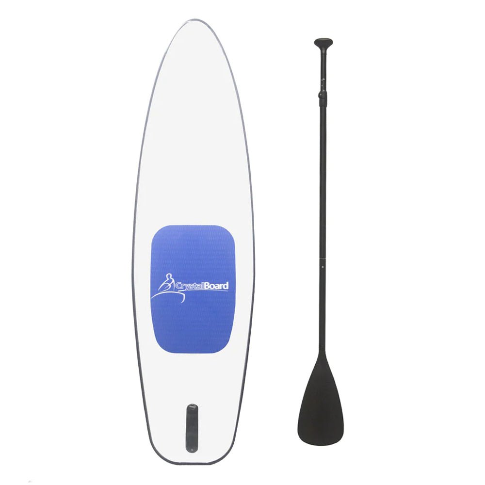 CRYSTAL KAYAK Premium 1-Person Outdoor Clear Transparent SUP With Paddle, 11FT (SAK37248) - SAKSBY.com - Kayak - SAKSBY.com