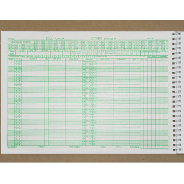 First Team FT14 Basketball Scorebook