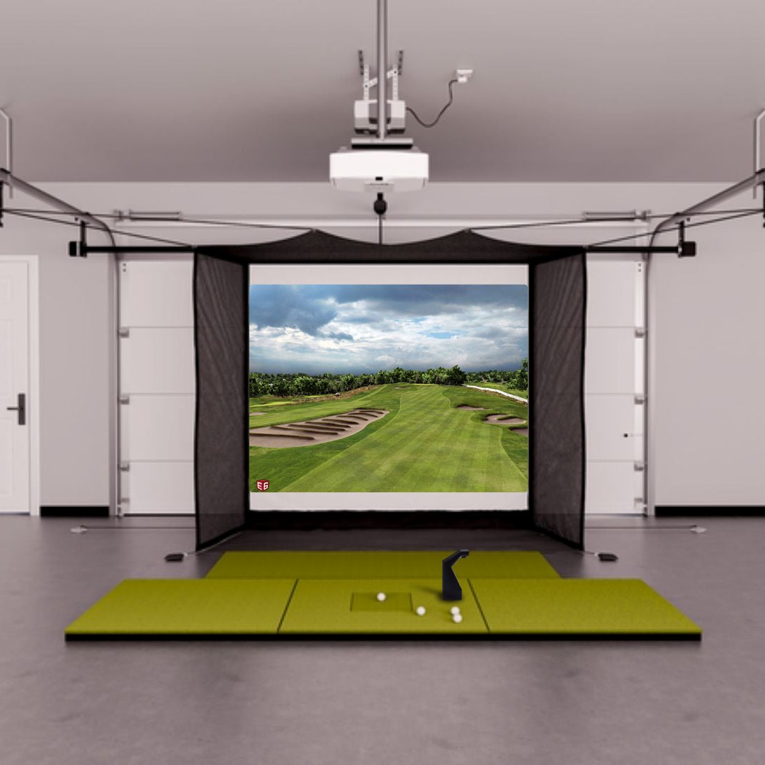 Shop Indoor Golf TruGolf Launch Box Garage Golf Simulator Package