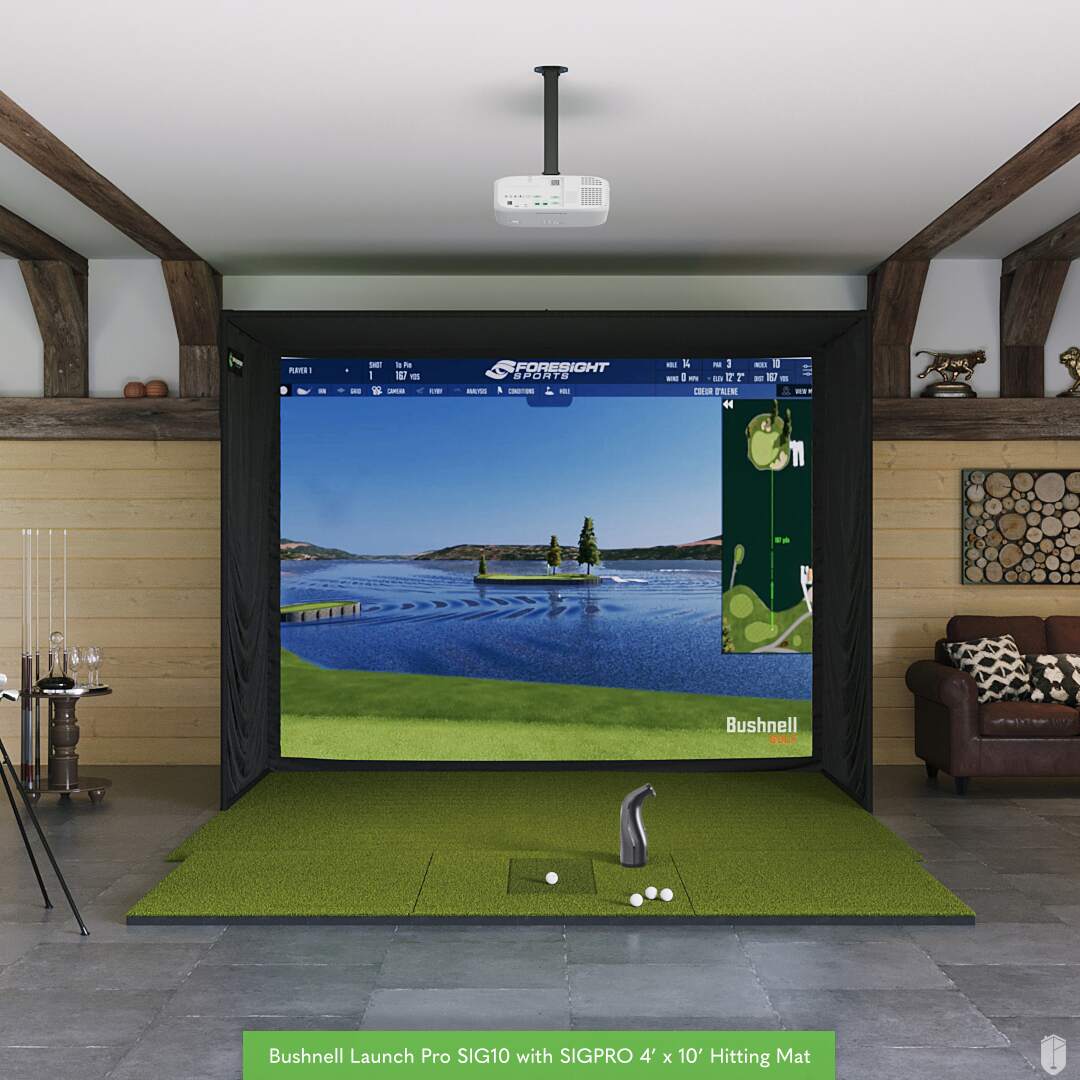 Shop Indoor Golf Bushnell Launch Pro SIG10 Golf Simulator Package