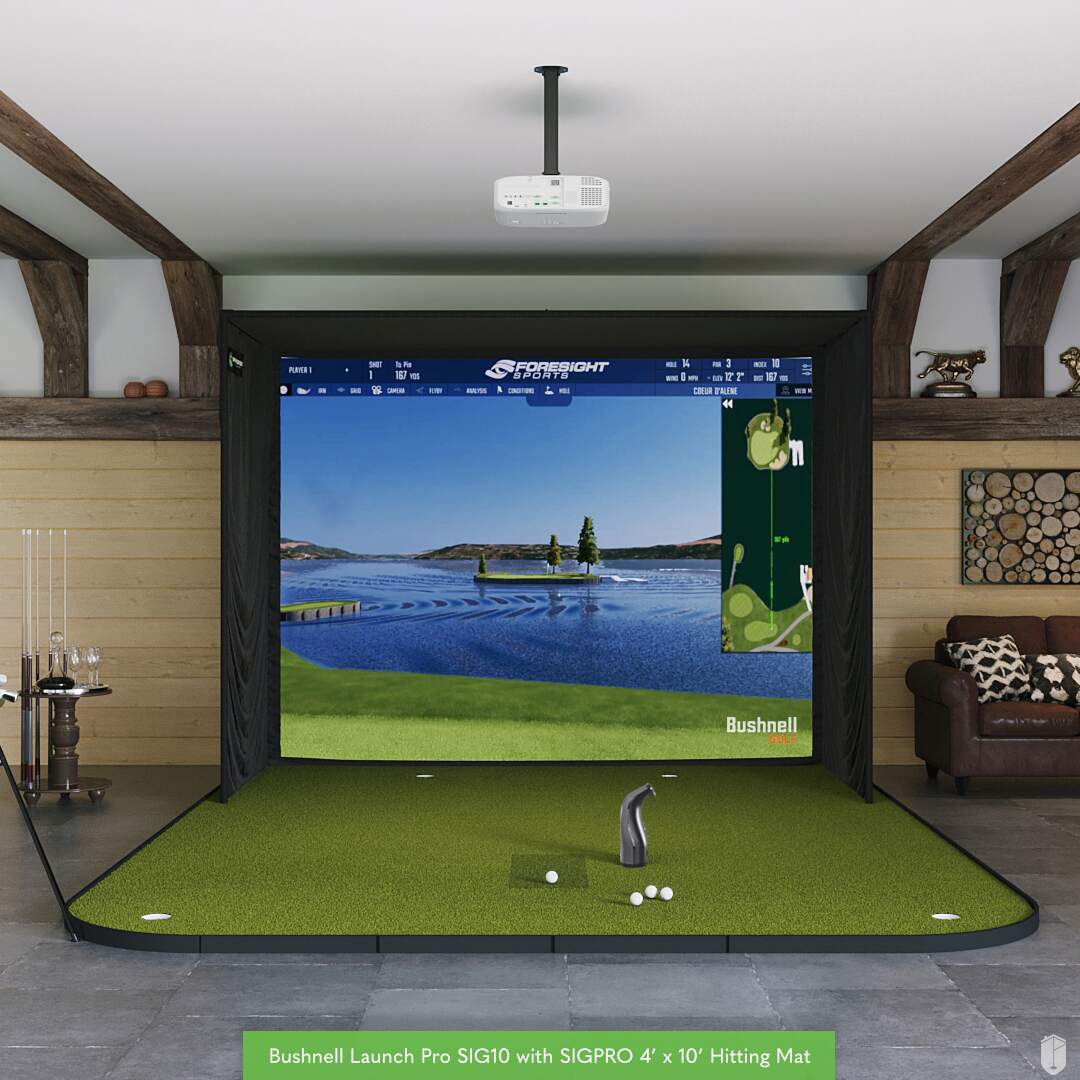 Shop Indoor Golf Bushnell Launch Pro SIG10 Golf Simulator Package