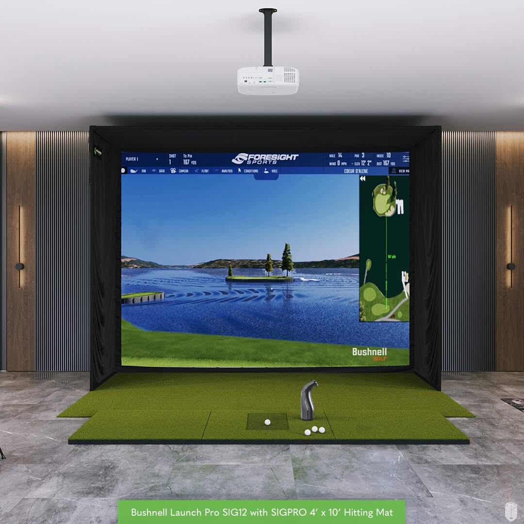 Shop Indoor Golf Bushnell Launch Pro SIG12 Golf Simulator Package