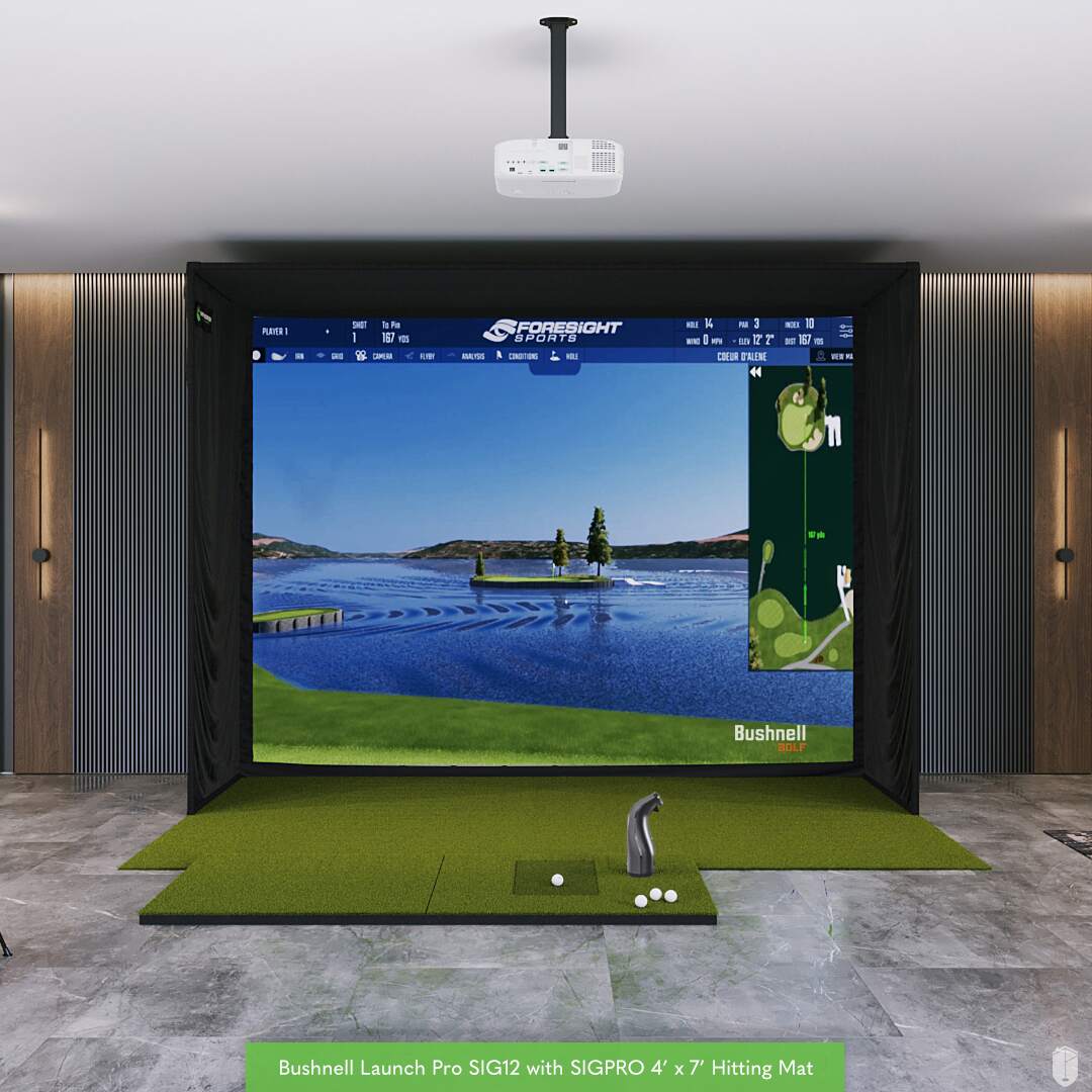 Shop Indoor Golf Bushnell Launch Pro SIG12 Golf Simulator Package