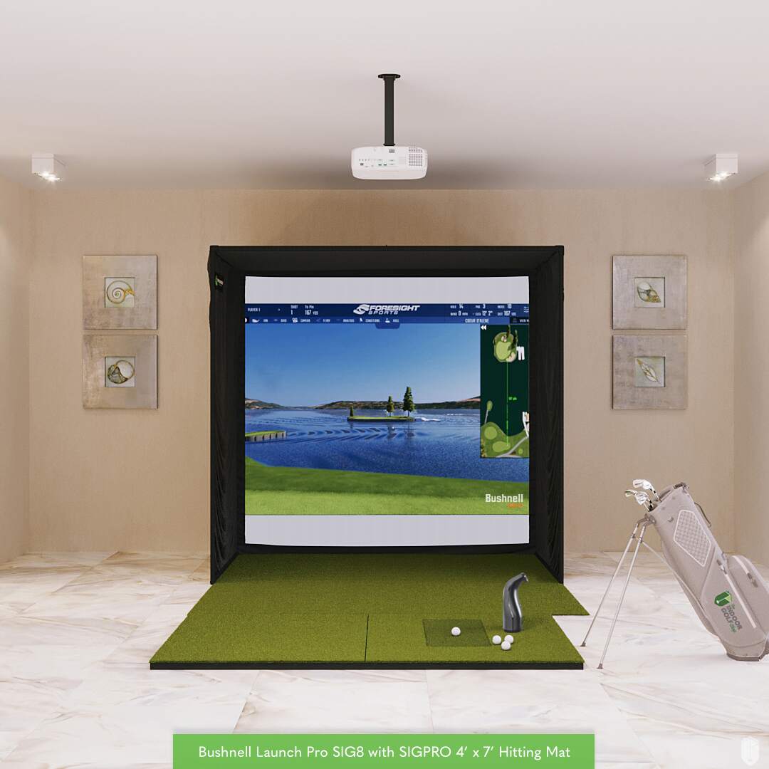 Shop Indoor Golf Bushnell Launch Pro SIG8 Golf Simulator Package