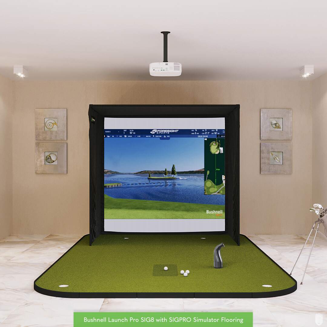 Shop Indoor Golf Bushnell Launch Pro SIG8 Golf Simulator Package
