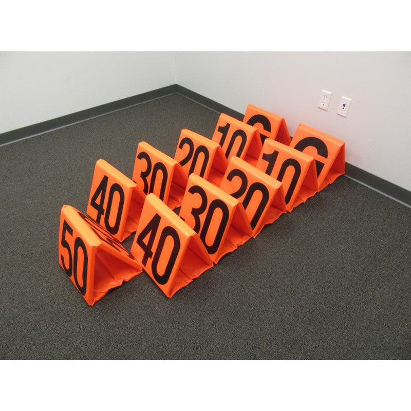 First Team Football Side Line Markers - Black on Orange