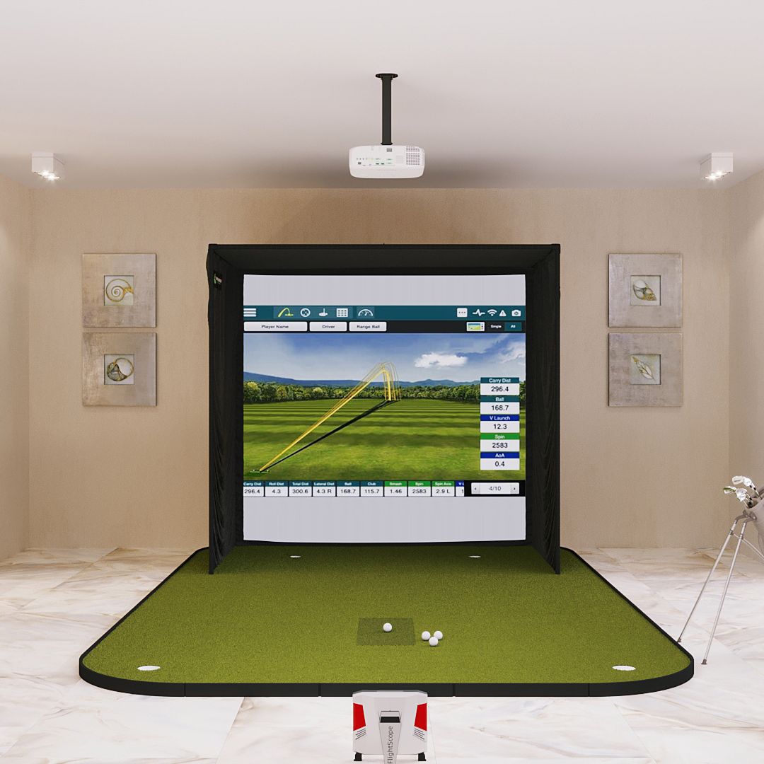 Shop Indoor Golf FlightScope X3 SIG8 Golf Simulator Package