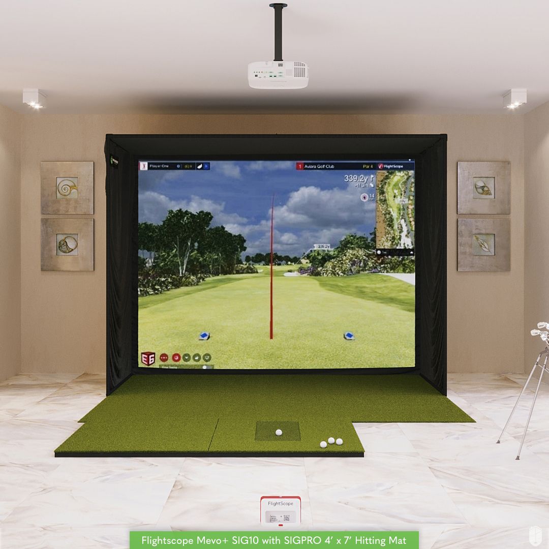 Shop Indoor Golf Flightscope Mevo+ SIG10 Golf Simulator Package