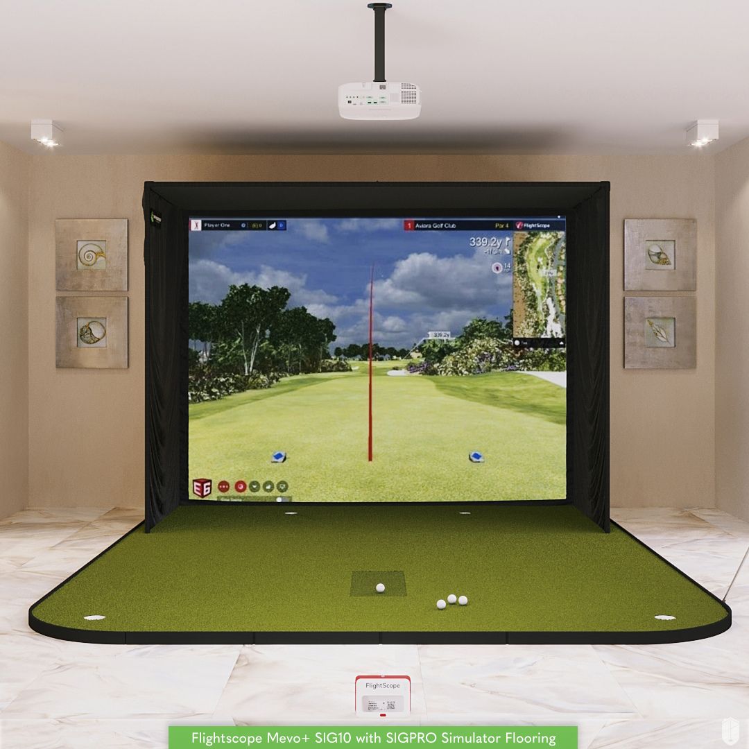 Shop Indoor Golf Flightscope Mevo+ SIG10 Golf Simulator Package