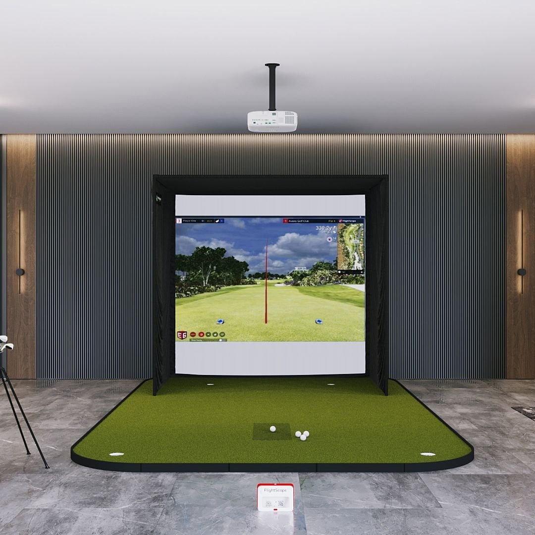 Shop Indoor Golf FlightScope Mevo+ SIG8 Golf Simulator Package