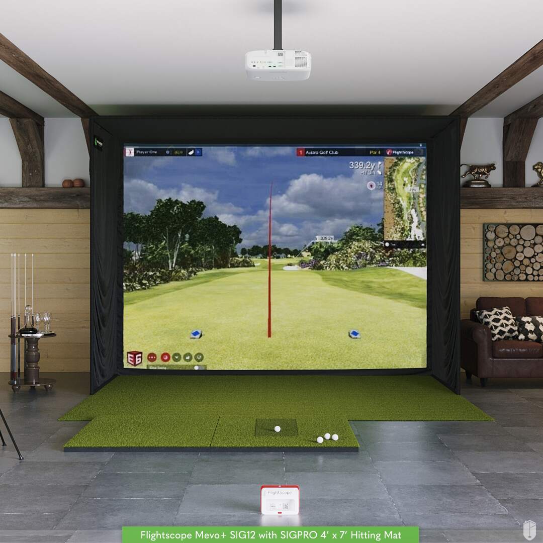 Shop Indoor Golf FlightScope Mevo+ SIG12 Golf Simulator Package