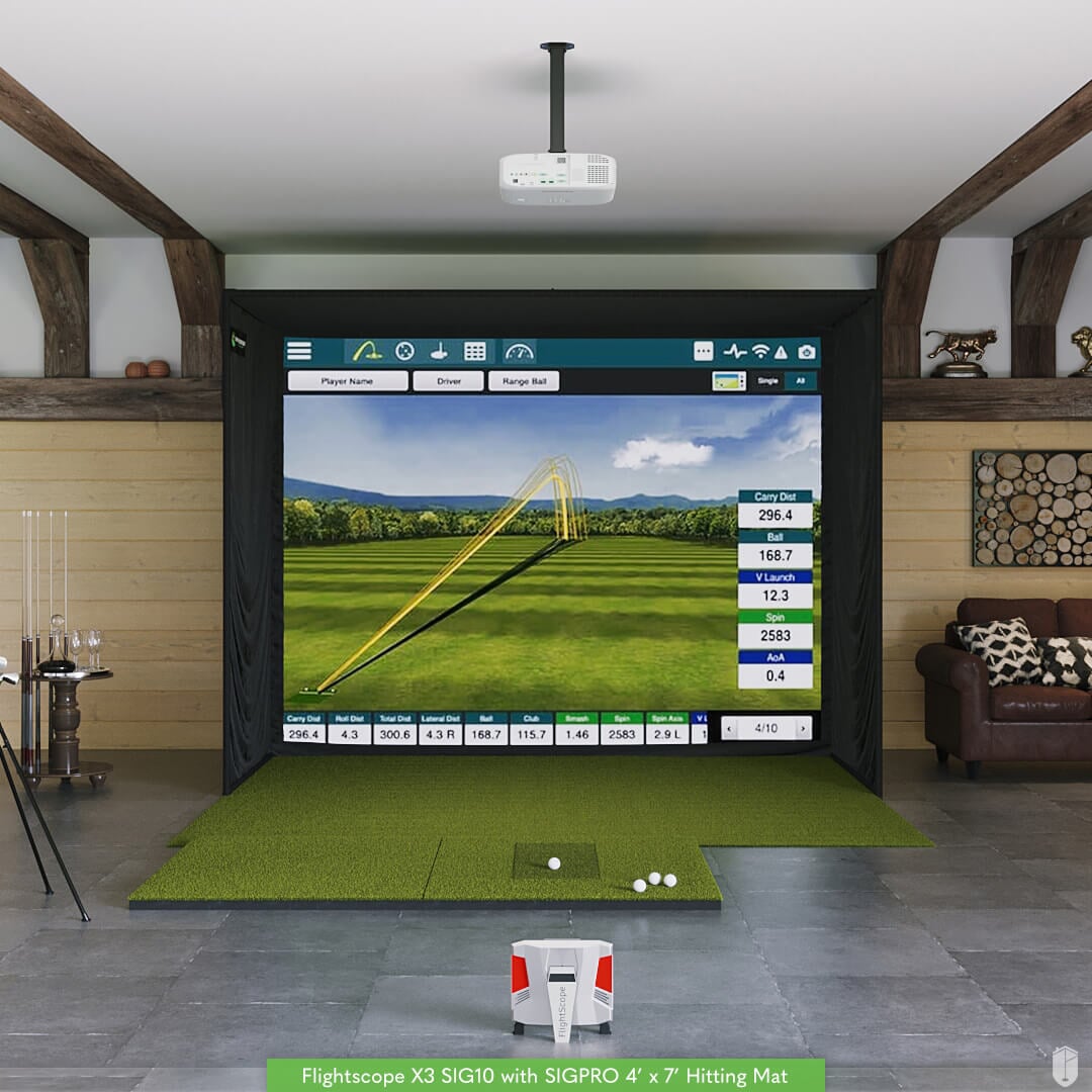 Shop Indoor Golf FlightScope X3 SIG10 Golf Simulator Package