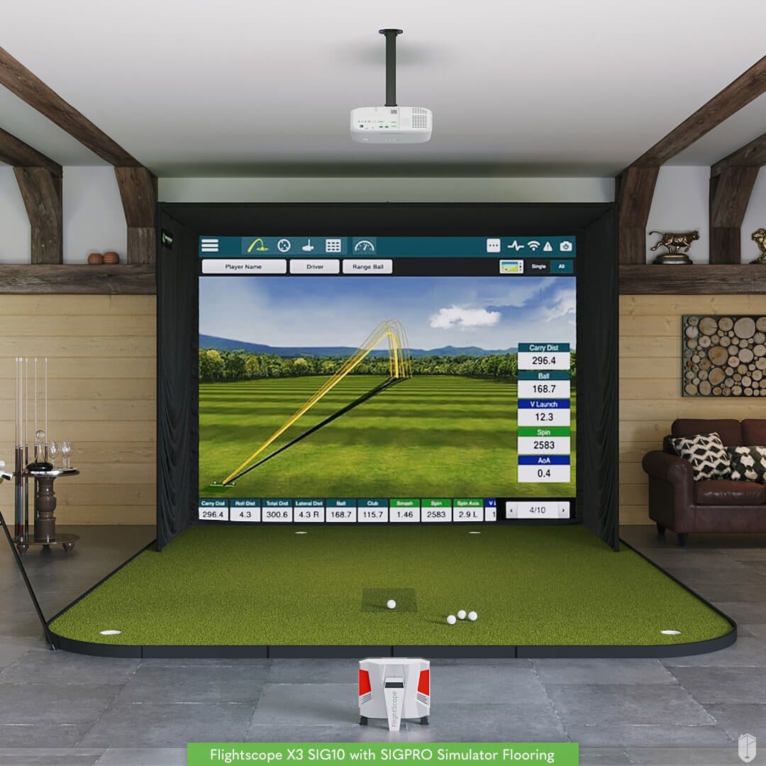 Shop Indoor Golf FlightScope X3 SIG10 Golf Simulator Package