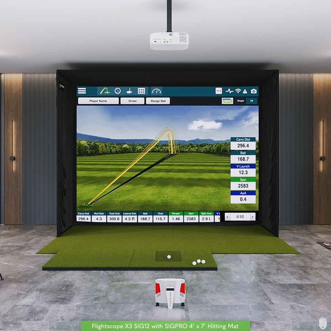 Shop Indoor Golf FlightScope X3 SIG12 Golf Simulator Package