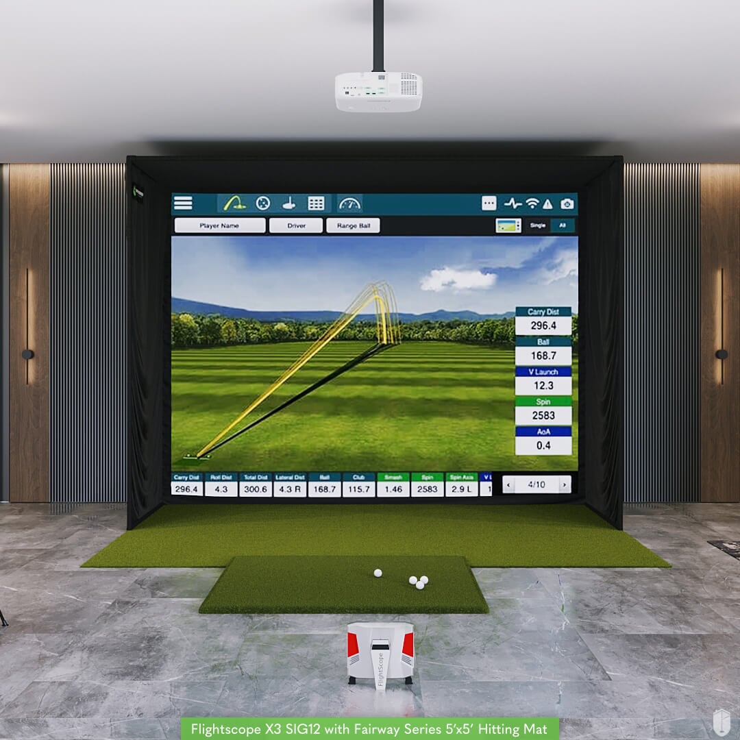 Shop Indoor Golf FlightScope X3 SIG12 Golf Simulator Package