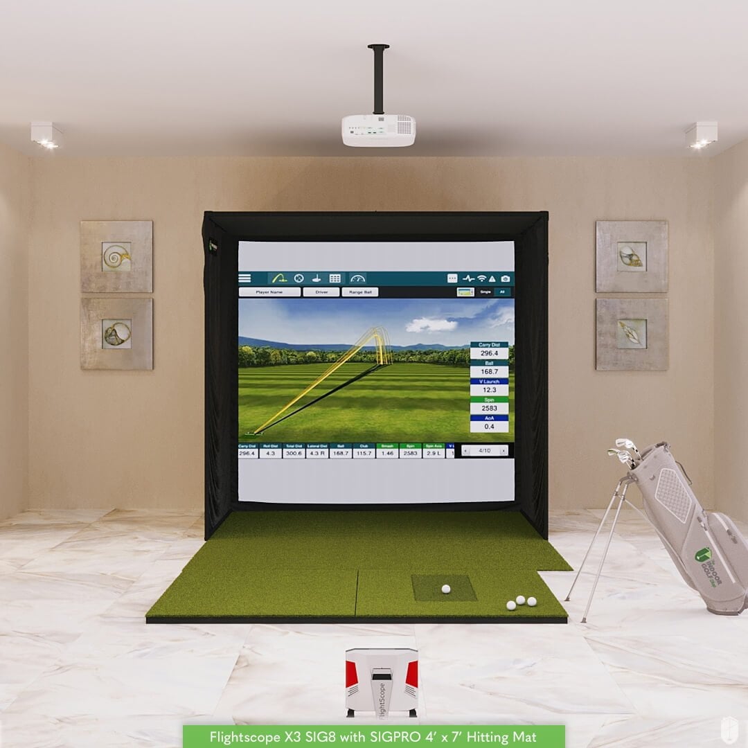 Shop Indoor Golf FlightScope X3 SIG8 Golf Simulator Package