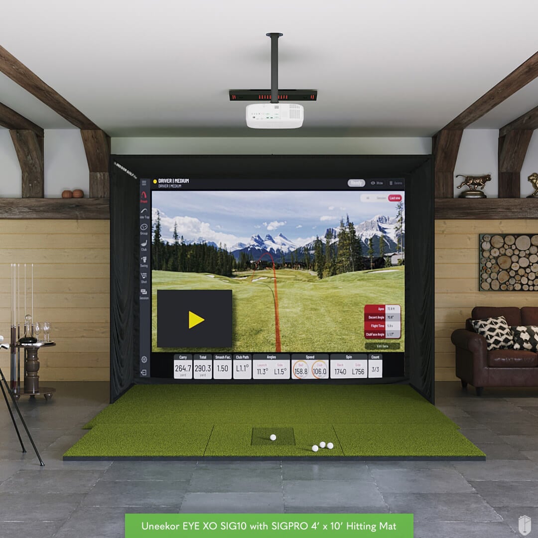 Shop Indoor Golf Uneekor EYE XO SIG10 Golf Simulator Package