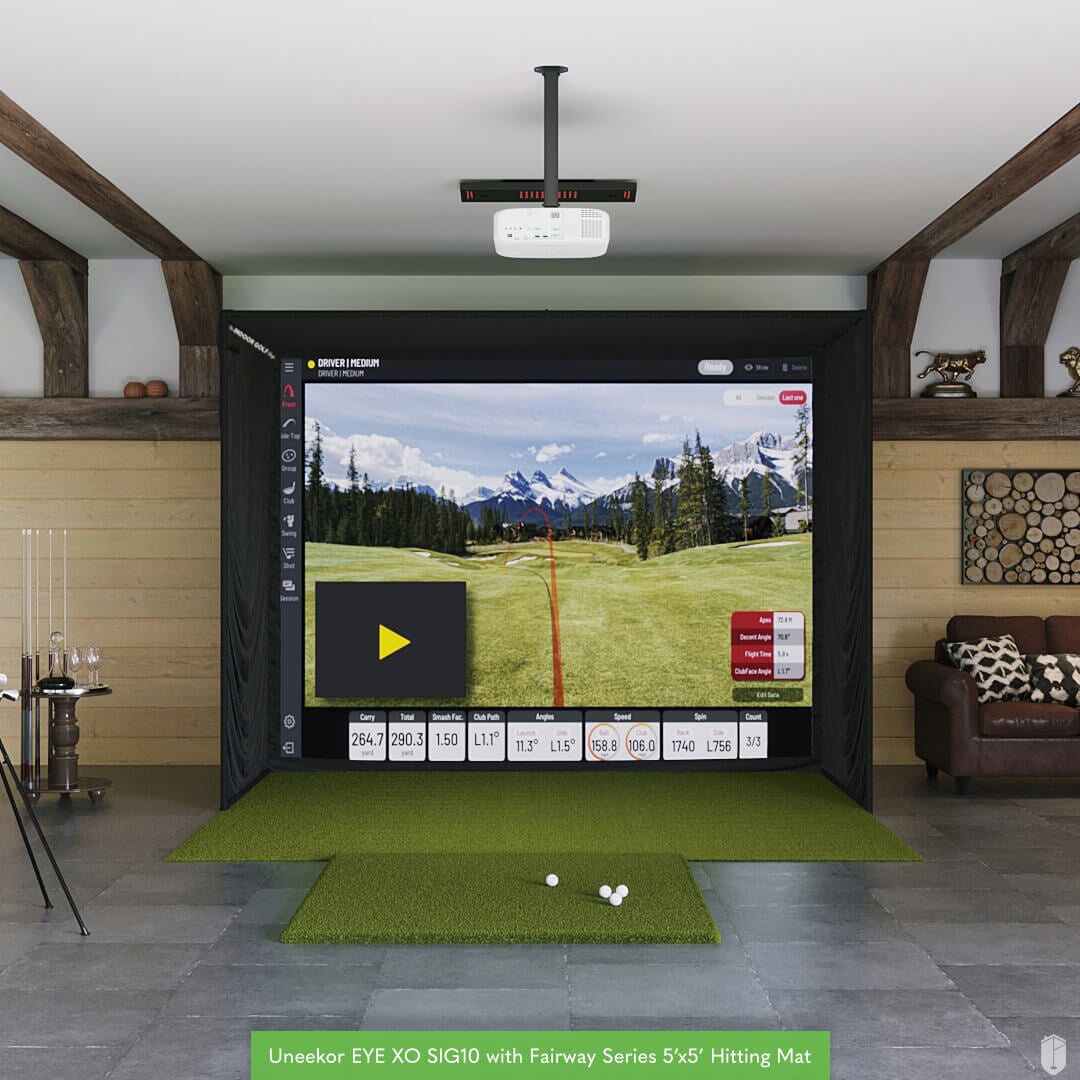 Shop Indoor Golf Uneekor EYE XO SIG10 Golf Simulator Package