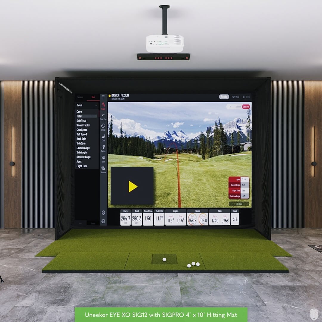Shop Indoor Golf Uneekor EYE XO SIG12 Golf Simulator Package