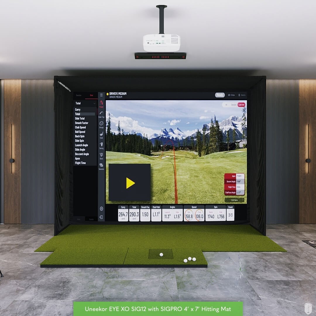 Shop Indoor Golf Uneekor EYE XO SIG12 Golf Simulator Package
