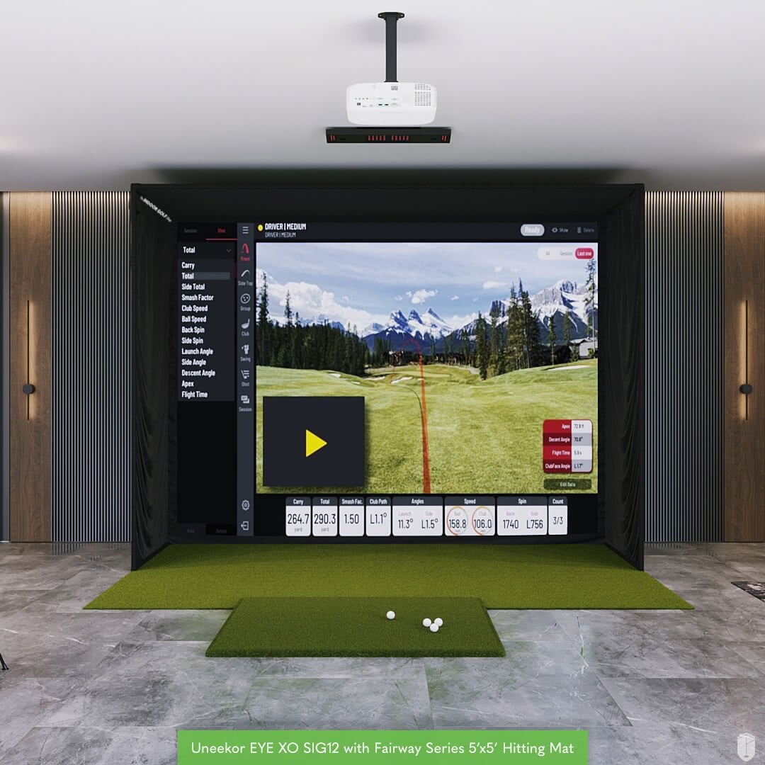 Shop Indoor Golf Uneekor EYE XO SIG12 Golf Simulator Package