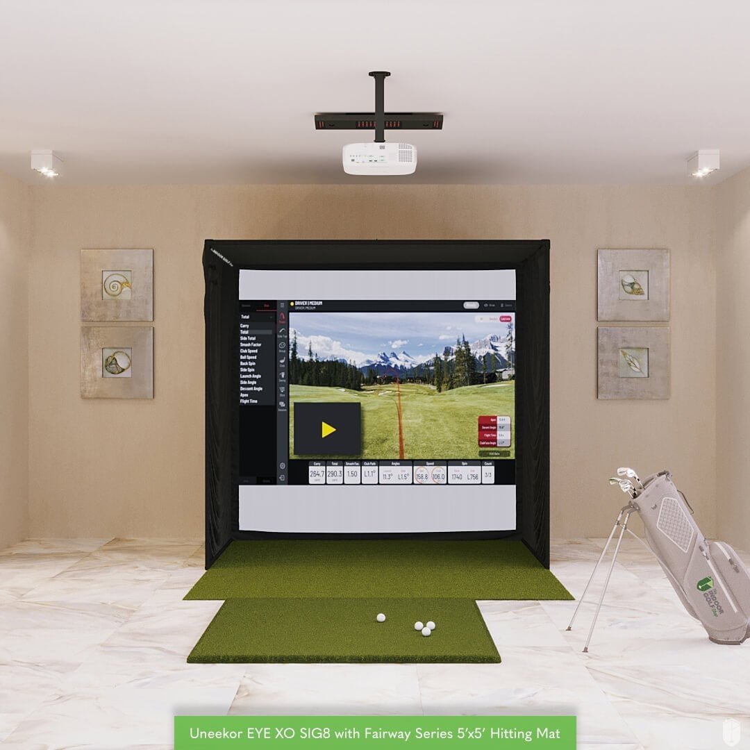 Shop Indoor Golf Uneekor EYE XO SIG8 Golf Simulator Package