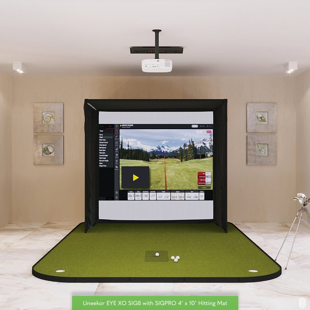 Shop Indoor Golf Uneekor EYE XO SIG8 Golf Simulator Package