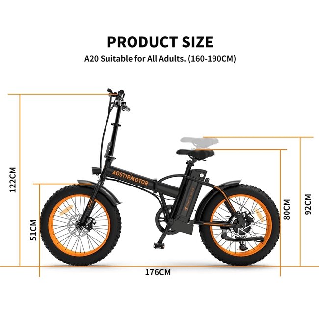 Aostirmotor A20 36V/13Ah Mini Fat Tire Folding Electric Bike, 20" (SAK79254)