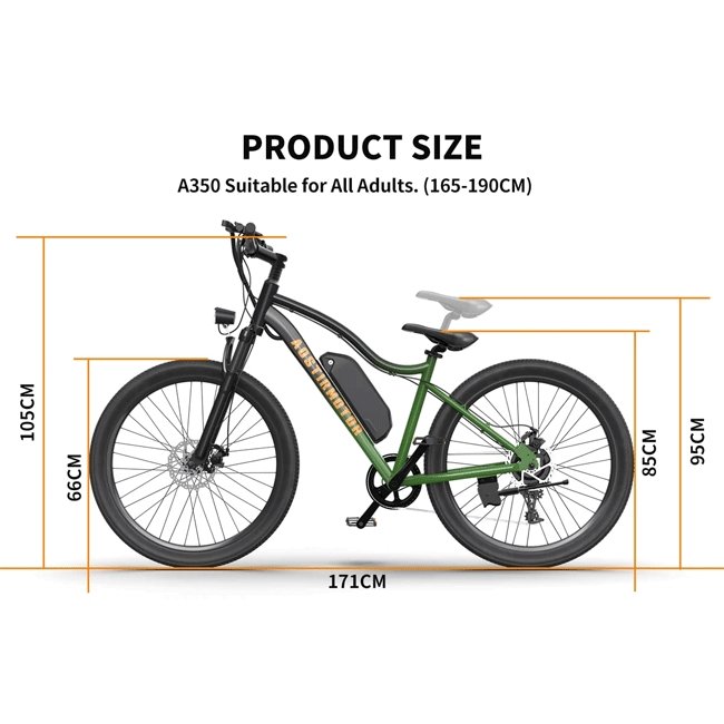 Aostirmotor A350 36V/10Ah 350W Urban Electric Commuter Bike, 26" (SAK44676)
