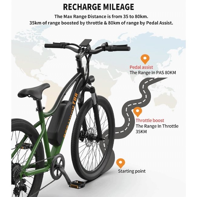 Aostirmotor A350 36V/10Ah 350W Urban Electric Commuter Bike, 26" (SAK44676)