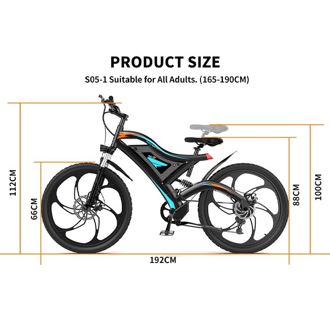 Aostirmotor S05-1 48V/11.6Ah 500W Electric Mountain Bike, 26" (SAK04041)