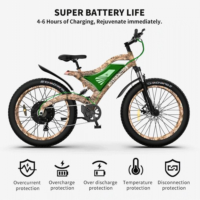 Aostirmotor S18-1500W 48V/15AH Fat Tire Electric Mountain Bike, 26" (SAK95254)