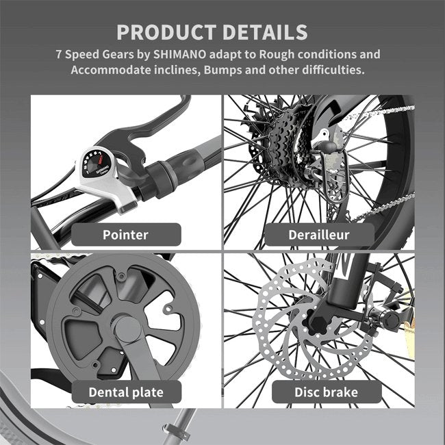 Aostirmotor S18 48V/15Ah 750W All Terrain Fat Tire Electric Mountain Bike, 26" (SAK03964)