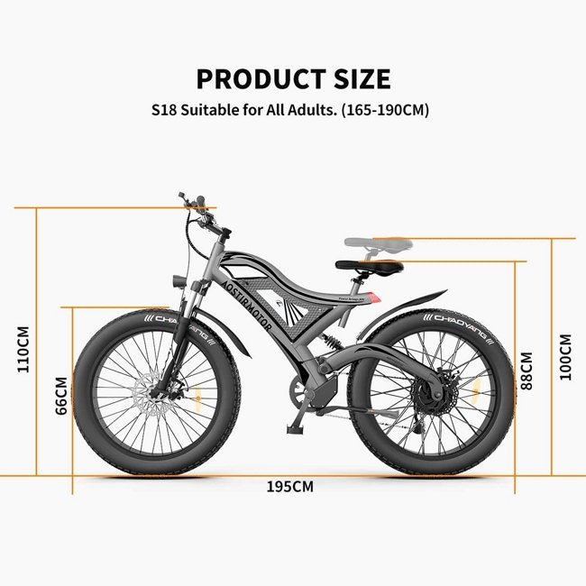 Aostirmotor S18 48V/15Ah 750W All Terrain Fat Tire Electric Mountain Bike, 26" (SAK03964)