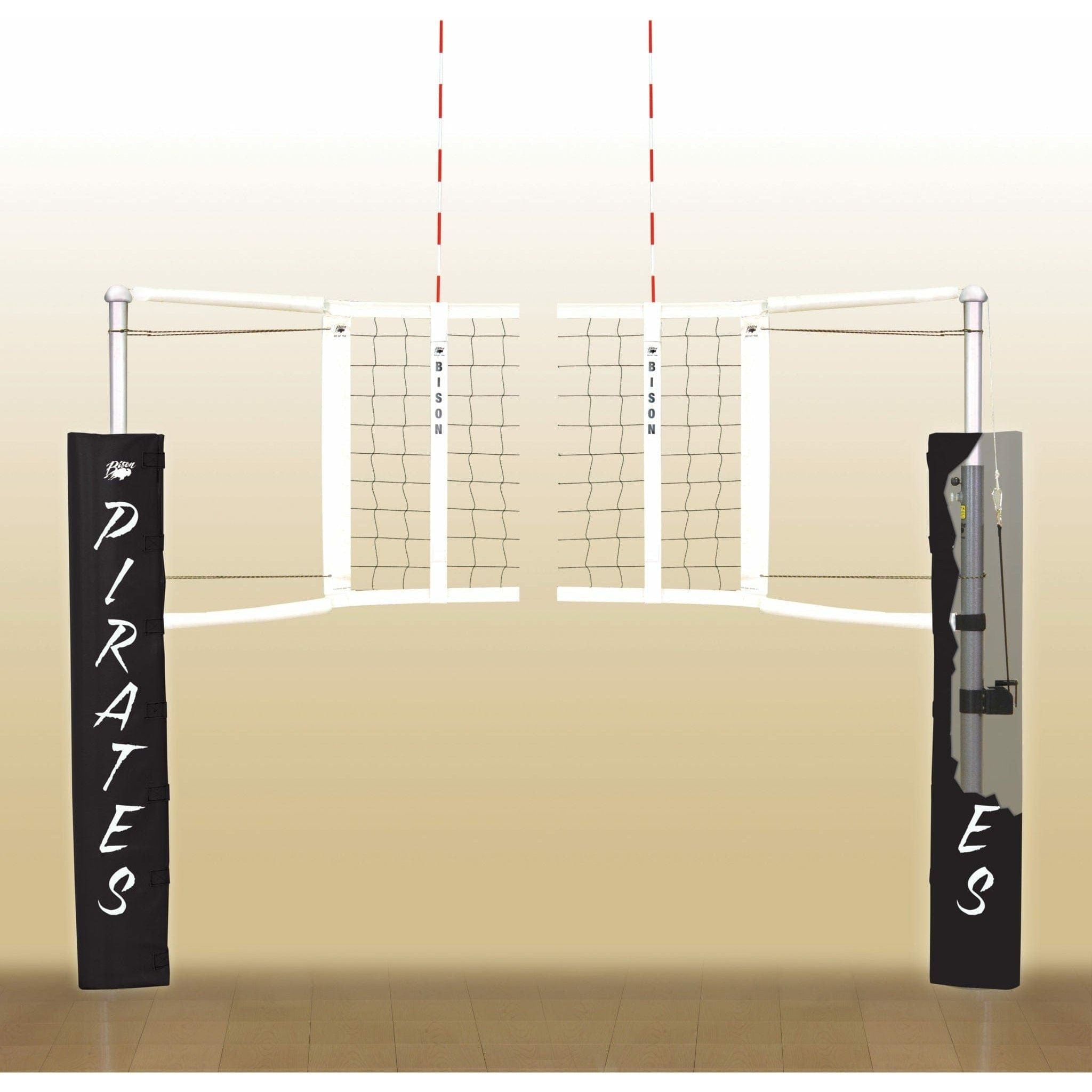 Bison 3" Centerline Elite Aluminum Volleyball Standards VB10