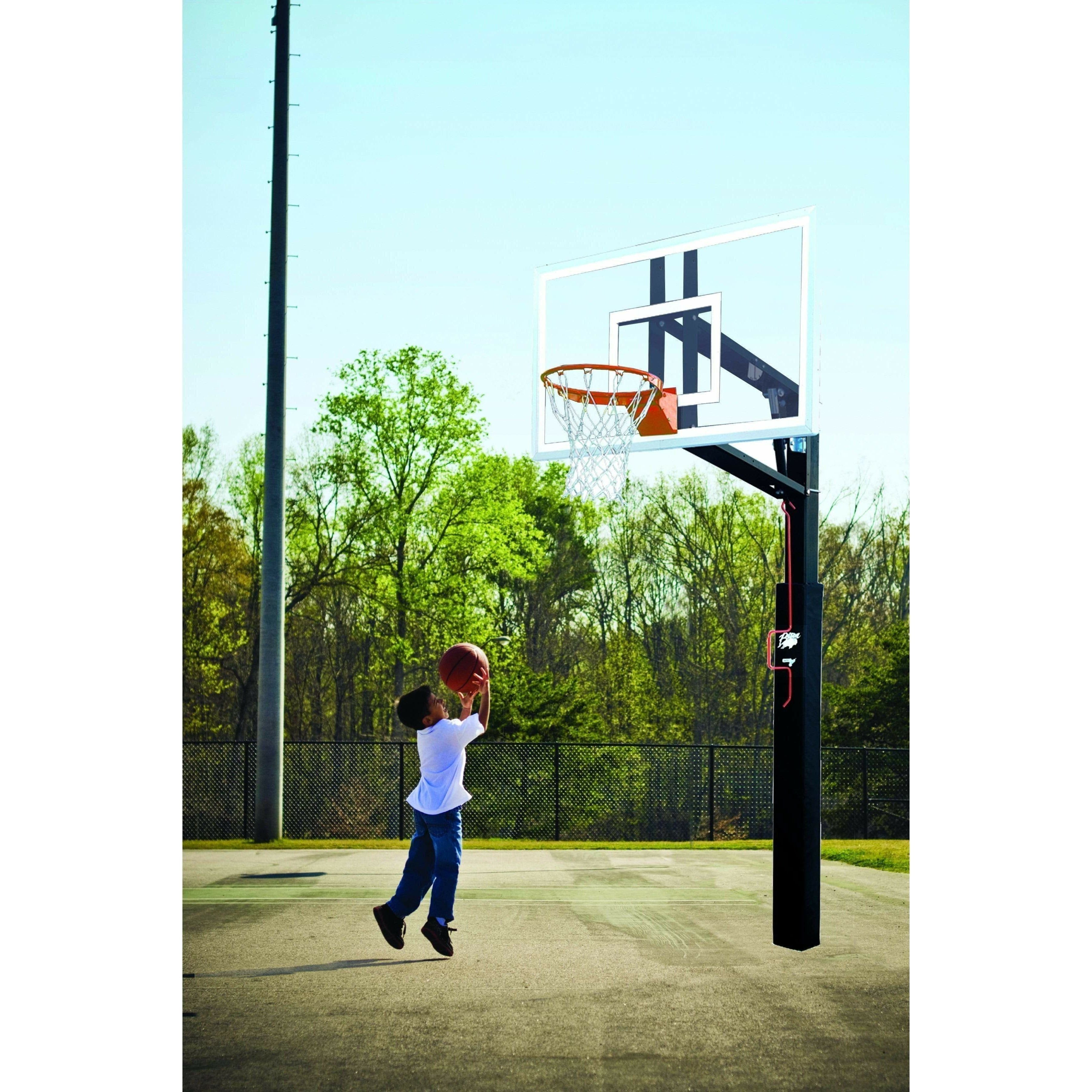 Bison 36" x 60" ZipCrank Adjustable Outdoor Basketball Hoop PR95UZC