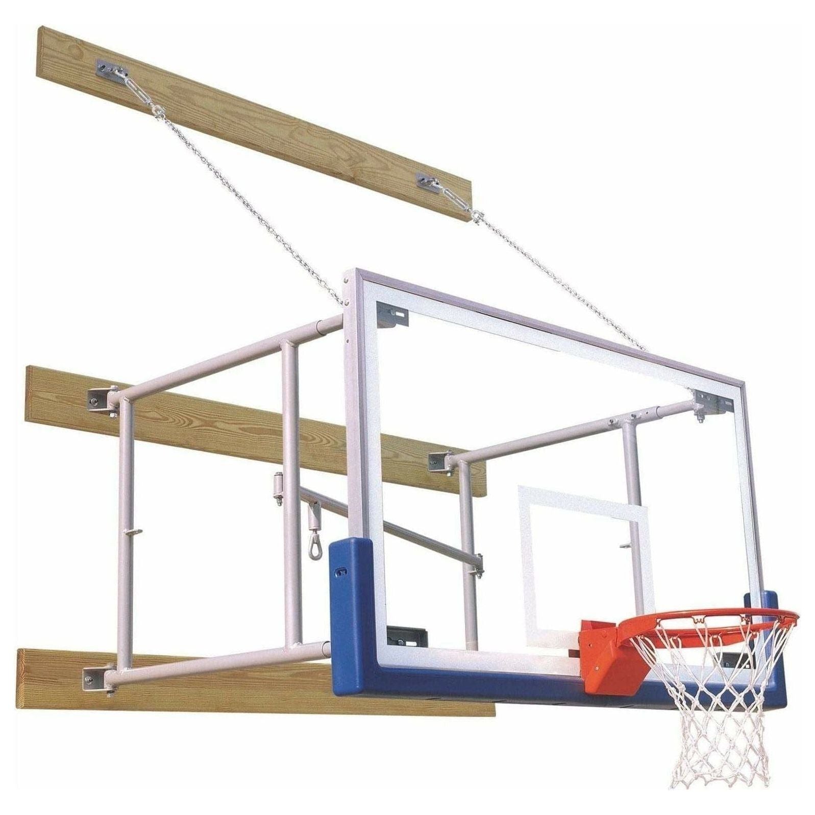 Bison 4"-6" Side Fold Competition Wall Mounted Basketball Hoop PKG46SFRG