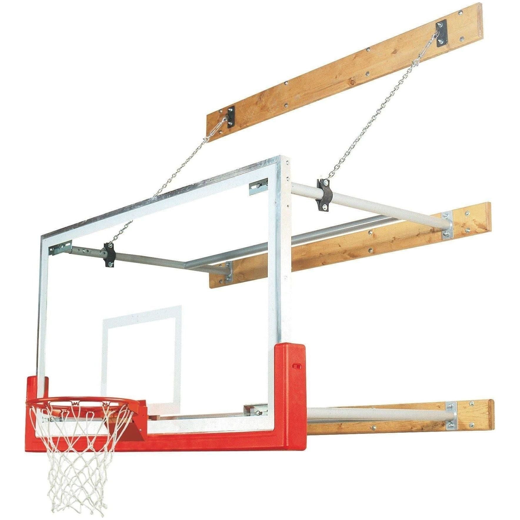 Bison 4"-6" Stationary Competition Wall Mounted Basketball Hoop PKG46STRG