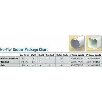 Bison 4" Square No-Tip Portable Aluminum Soccer Goals (Pair)