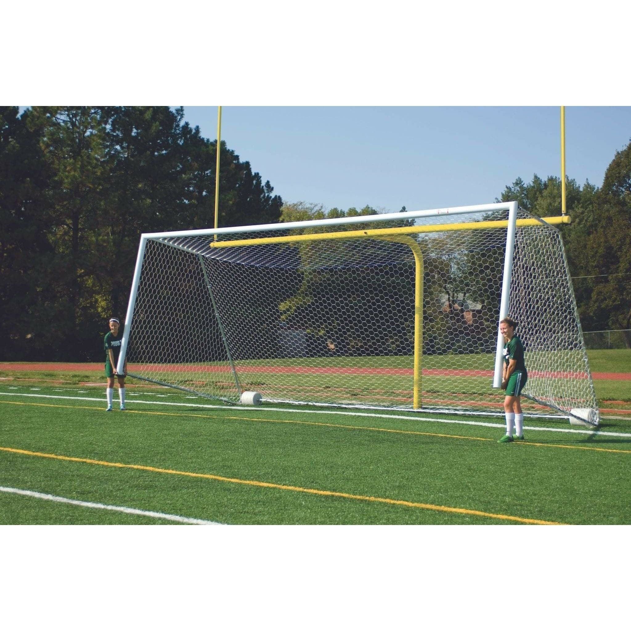 Bison 4" Square No-Tip Portable Aluminum Soccer Goals (Pair)
