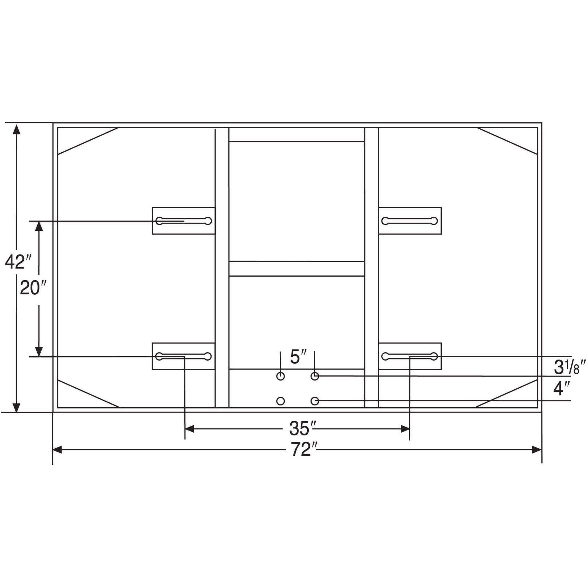 Bison 42" x 72" Extended Life Short Glass Conversion Backboard BA42XLC