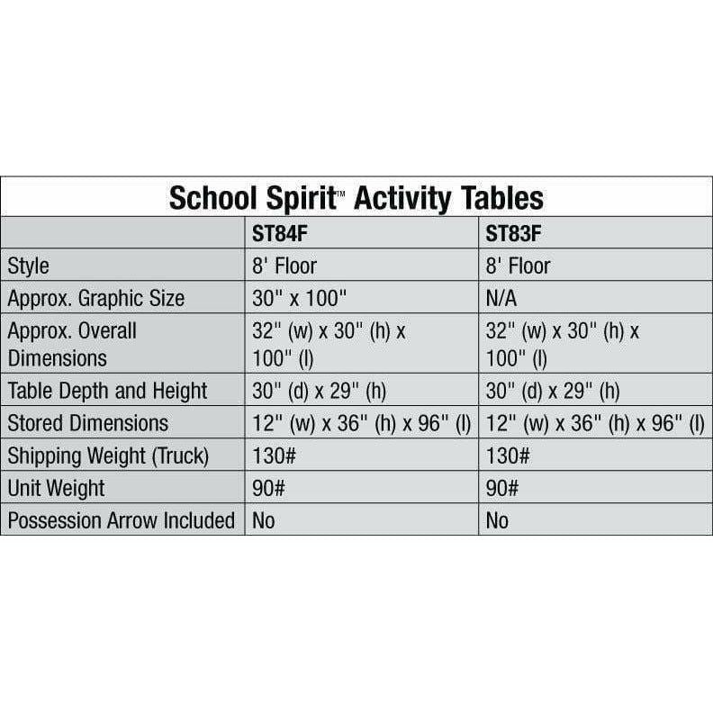 Bison 8" School Spirit Folding Scorers Table ST84F