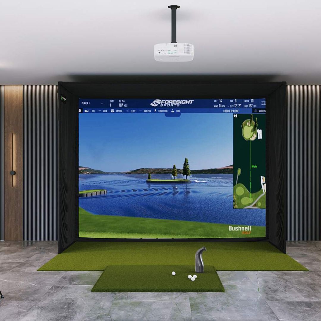Shop Indoor Golf Bushnell Launch Pro SIG12 Golf Simulator Package
