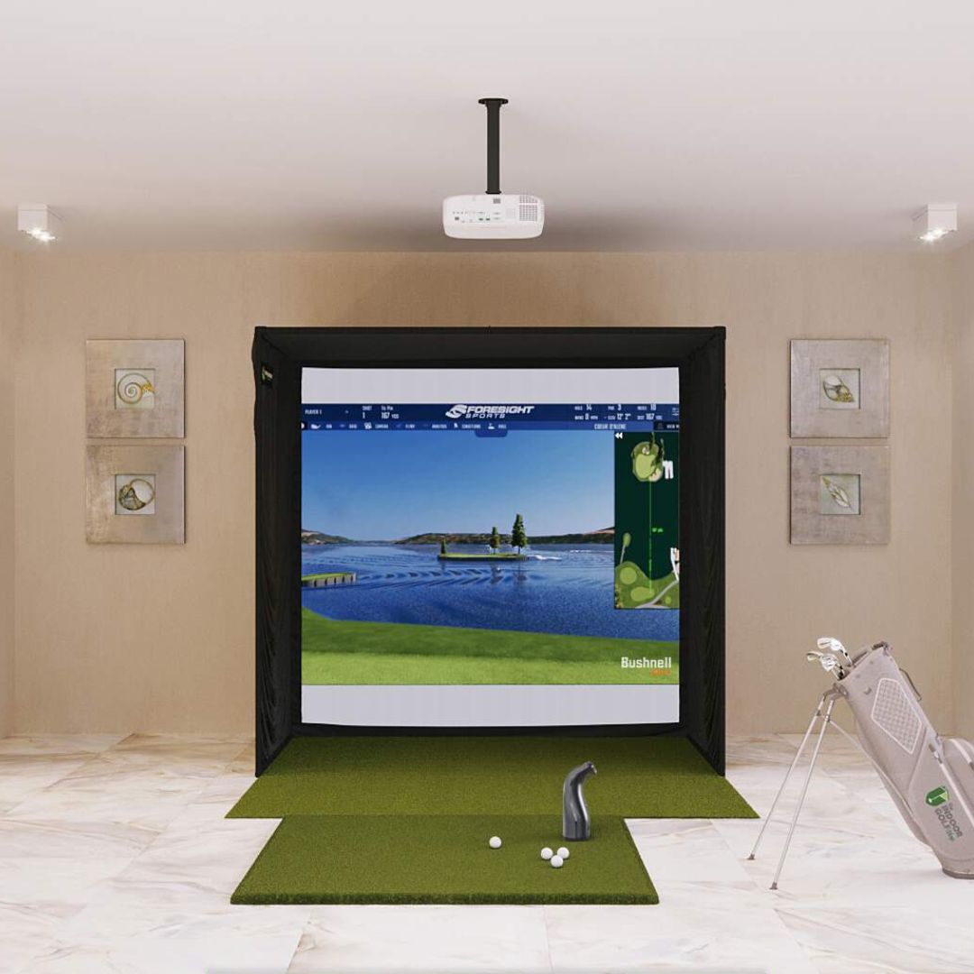 Shop Indoor Golf Bushnell Launch Pro SIG8 Golf Simulator Package