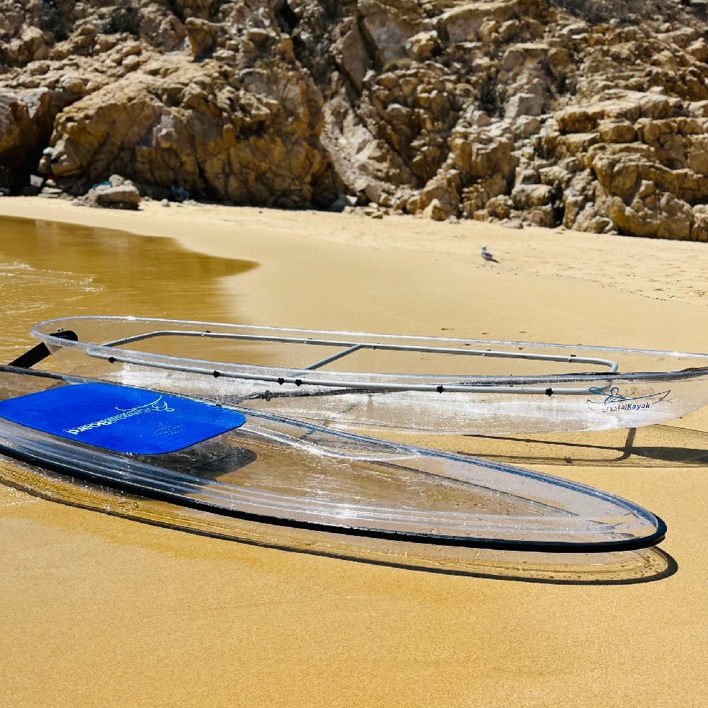 Crystal Kayak Premium 1-Person Outdoor Clear Transparent SUP With Paddle, 11FT (SAK37248)