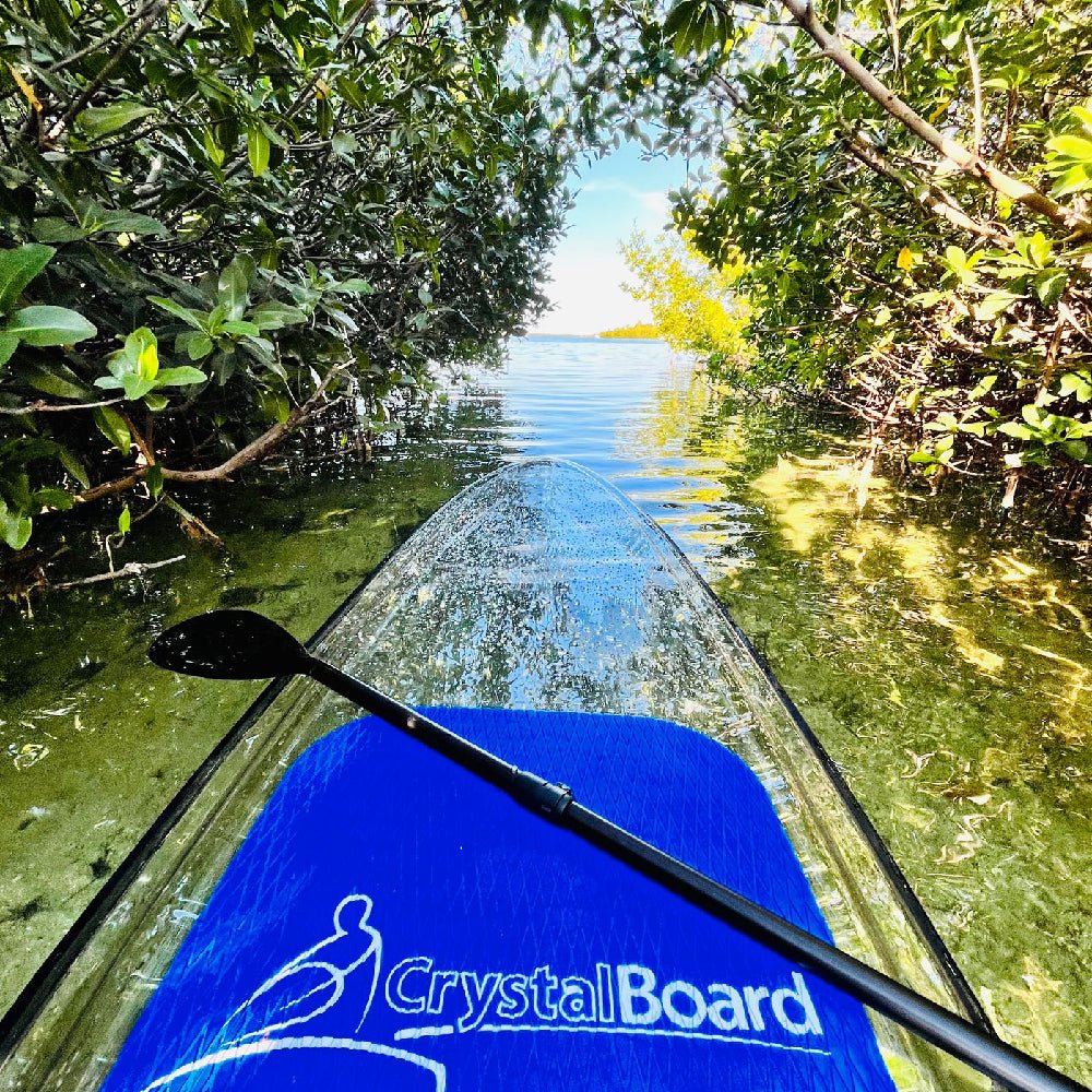 Crystal Kayak Premium 1-Person Outdoor Clear Transparent SUP With Paddle, 11FT (SAK37248)