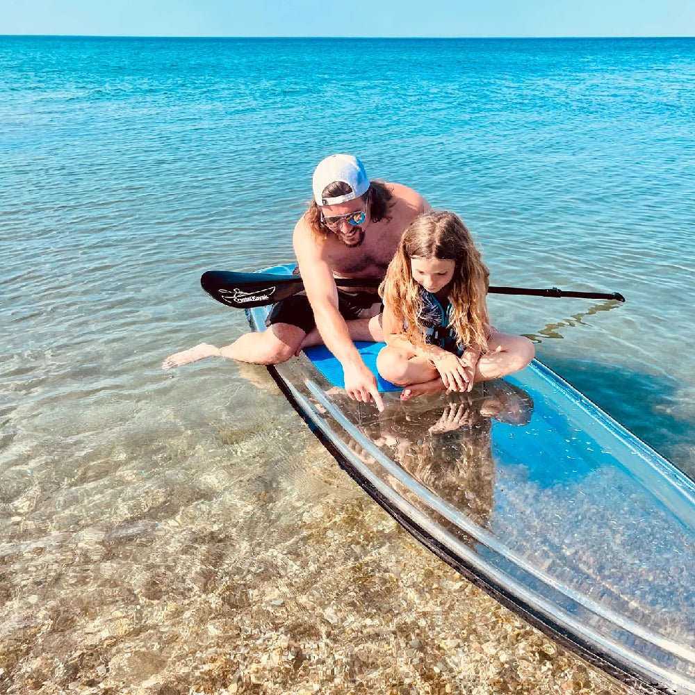 Crystal Kayak Premium 1-Person Outdoor Clear Transparent SUP With Paddle, 11FT (SAK37248)